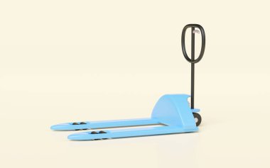 3D mavi palet kamyonu izole edildi. 3d illüstrasyon oluşturucu