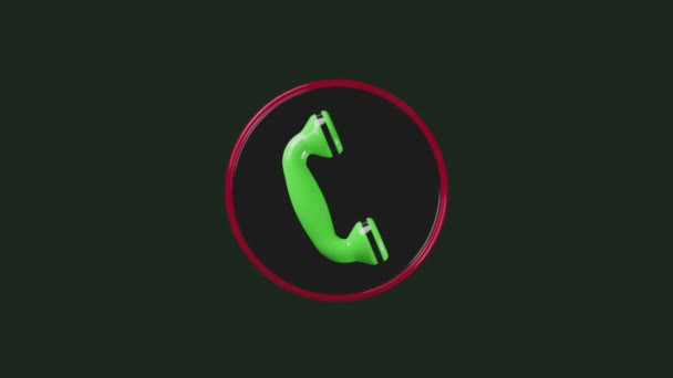 Bejövő Hívás Gyűrű Vagy Telefon Csengőhang Elkülönítve Render Illusztráció Alfa — Stock videók