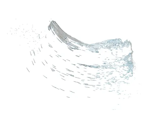 Salpicadura Agua Transparente Agua Azul Clara Dispersa Alrededor Aislado Ilustración Imagen De Stock