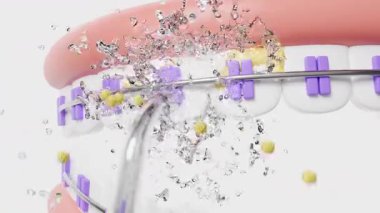 3D Su Flosser beyaz arka planda izole edildi. diş temizleme konsepti, 3D illüstrasyon, alfa kanalı