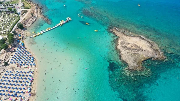 Hermosa Vista Aérea Bahía Higuera Protaras Chipre — Foto de Stock