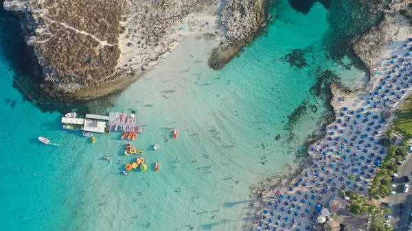 Вид Высоты Птичьего Полета Пляж Нисси Айя Ципрус — стоковое фото