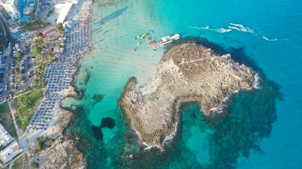 Όμορφη Εναέρια Άποψη Του Nissi Beach Στην Αγία Νάπα Κύπρος — Φωτογραφία Αρχείου