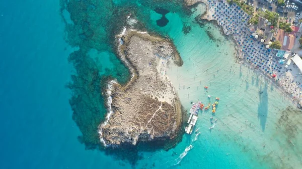 Schöne Luftaufnahme Vom Nissi Strand Ayia Napa Zypern — Stockfoto