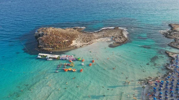Вид Высоты Птичьего Полета Пляж Нисси Айя Ципрус — стоковое фото