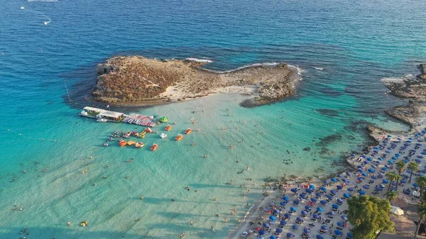 Schöne Luftaufnahme Vom Nissi Strand Ayia Napa Zypern — Stockfoto
