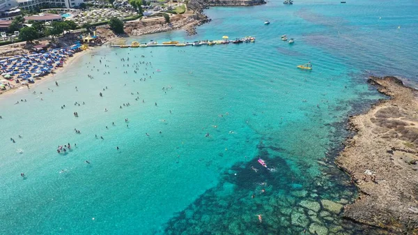 Вид Воздуха Залив Фиг Три Протарас Кипрус — стоковое фото