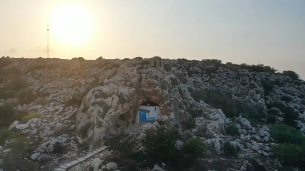 Hermosa Iglesia Cueva Agioi Saranta Protaras Chipre — Foto de Stock