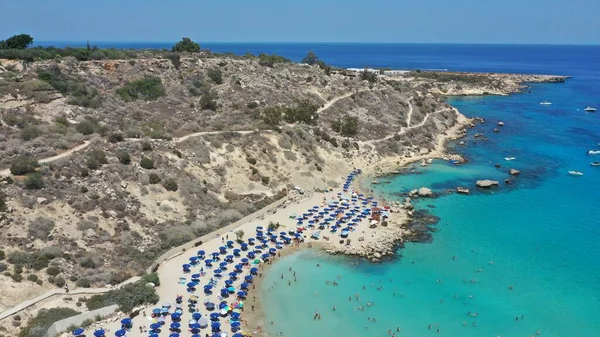 Вид Воздуха Пляж Коннос Айя Ципрус — стоковое фото