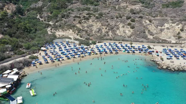 Vacker Antenn Utsikt Över Konnos Beach Ayia Napa Cypern — Stockfoto