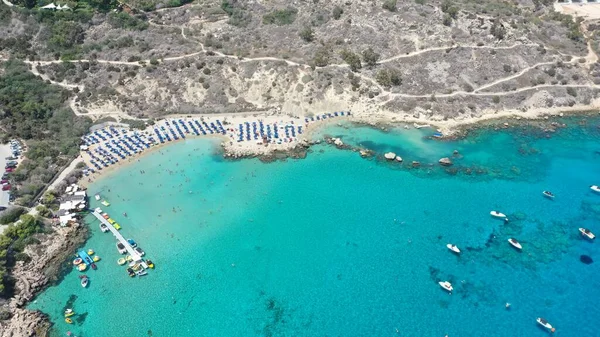 Hermosa Vista Aérea Playa Konnos Ayia Napa Chipre — Foto de Stock