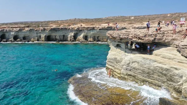 stock image Beautiful aerial view of Cape Greco in Ayia Napa Cyprus