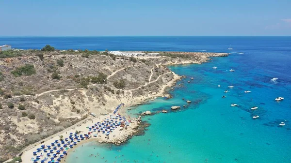 Прекрасний Вигляд Пляжу Коннос Острові Напа Кіпр — стокове фото