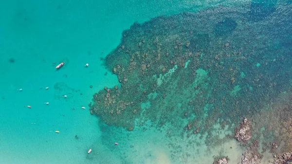 Όμορφη Εναέρια Θέα Των Κοραλλιογενών Υφάλων Στην Kata Beach Πουκέτ — Φωτογραφία Αρχείου