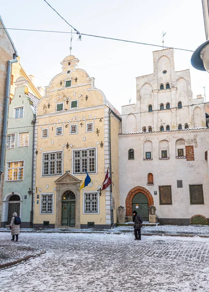 Riga Letland November 2022 Prachtige Smalle Straat Oude Binnenstad Van — Stockfoto