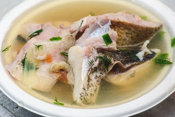Sup Ikan Panas Dengan Berbagai Sayuran Kaziuko Muge Atau Saint — Stok Foto