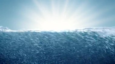 Su yüzeyi, arka planda tam ekran olarak yükseliyor. Karbonlaştırılmış kabarcıklar, temiz, ferahlatıcı sıvıyı dolduruyor. Yaz tatilleri için konsept çekim metni, yenilenebilir güneş enerjisi veya hidroelektrik enerjisi