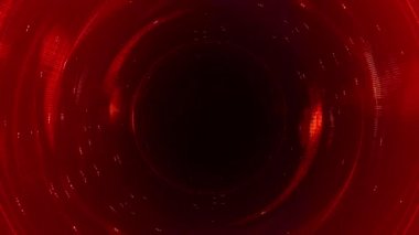 Gelecekçi Kırmızı ve Beyaz Yapay Zeka Kontrol Paneli Tasarım Döngüsü. Soyut geometrik karanlık HUD arka plâkaları veya dijital festival etkinliği ve vj arkaplanı için 3D animasyon kavramı.