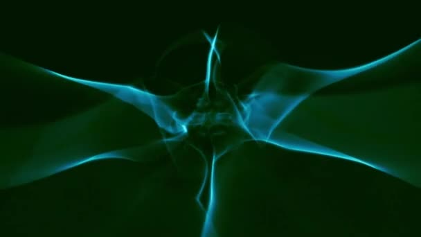 Абстрактное Вращающееся Синее Силовое Поле Плазмы Зеленом Фоне Концепция Генеративного — стоковое видео