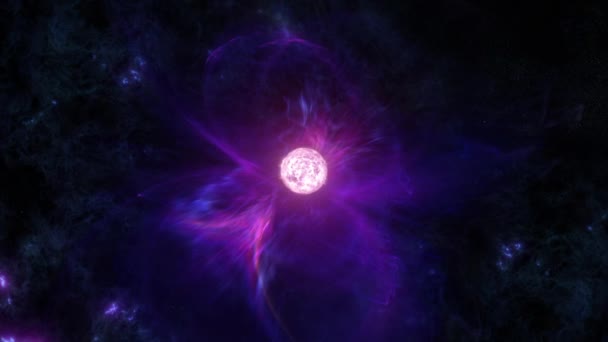 Super Masiva Estrella Blanca Erupción Erupciones Solares Concepto Animación Sol — Vídeo de stock