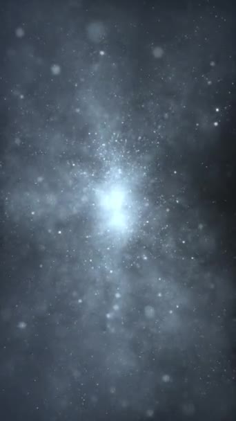 Enjambre Abstracto Partículas Estrella Flotabilidad Líquida Plateada Elegantes Luces Cósmicas — Vídeo de stock