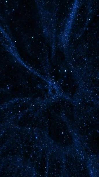 Blauwe Verticale Abstracte Futuristische Fonkelende Kosmische Ster Deeltjeslus Achtergrond Animatie — Stockvideo