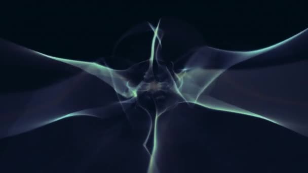 Абстрактное Вращение Петли Силового Поля Зеленой Плазмы Синем Фоне Концепция — стоковое видео