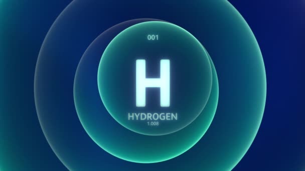 Hidrogen Sebagai Unsur Dari Tabel Periodik Animasi Konsep Pada Abstrak — Stok Video