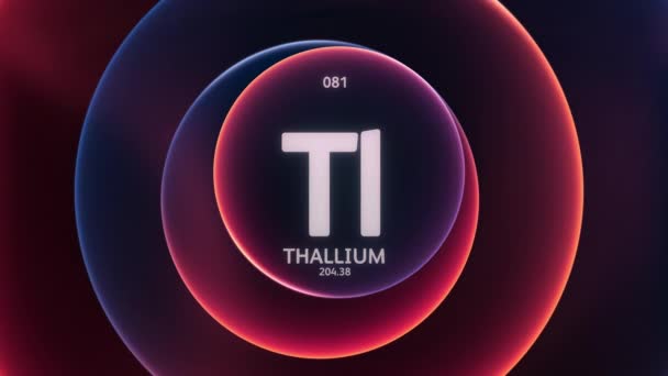 Thallium Comme Élément Tableau Périodique Animation Conceptuelle Sur Fond Abstrait — Video