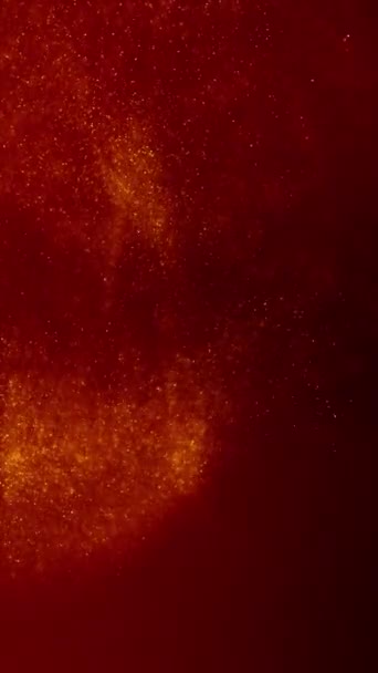 Rouge Doré Ascendante Abstraite Étoiles Magiques Particules Lumières Tourbillonnent Fond — Video