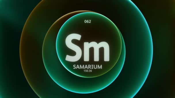 Samarium Comme Élément Tableau Périodique Animation Conceptuelle Sur Fond Boucle — Video