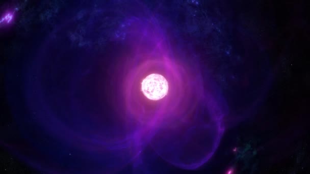 Super Masiva Estrella Blanca Erupción Erupciones Solares Concepto Animación Sol — Vídeo de stock