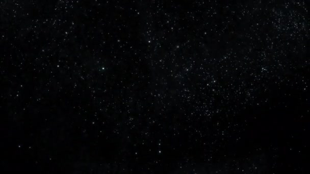Sciame Astratto Particelle Stelle Galleggianti Liquide Argento Eleganti Luci Cosmiche — Video Stock