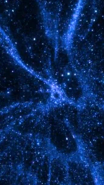 Μπλε Κατακόρυφο Αφηρημένο Φουτουριστικό Αστρικό Αστρικό Φόντο Σωματιδίων Animation Σχεδιασμό — Αρχείο Βίντεο