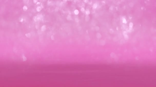 摘要粉红玫瑰闪烁着水珠 闪光的模拟环路背景 概念3D动画为豪华展示产品包装背板 雅致的春夏季节背景模板 — 图库视频影像