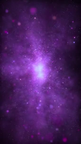 Abstrait Ambiant Loop Background Swirling Luminous Purple Particles Concept Vertical — Video