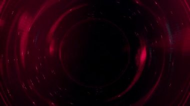 Gelecekçi Kırmızı ve Karanlık Yapay Zeka Kontrol Paneli Tasarım Döngüsü. Soyut geometrik karanlık HUD arka plâkaları veya dijital festival etkinliği ve vj arkaplanı için 3D animasyon kavramı.