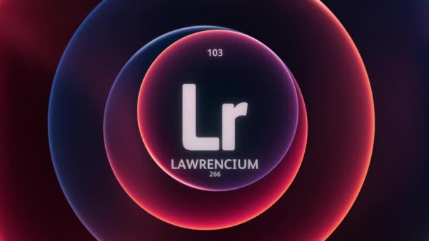 Lawrencium Jako Prvek 103 Periodické Tabulky Koncept Animace Abstraktní Modré — Stock video