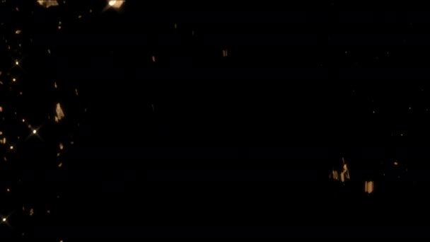 크리스마스 반짝이 검은색 배경에 떨어지는 컨페티 라메타는 마스크를 포함합니다 Mas — 비디오