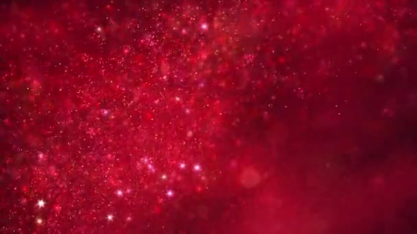 摘要红色液体浮力恒星颗粒群 优雅的宇宙灯光3D动画背景 垂直魔法假日背景和闪烁的仙女尘慢动作壁纸Vj循环 — 图库视频影像