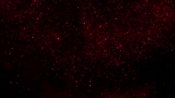 渦巻く明るい赤い粒子の抽象的な周囲Vjループ背景 リラックスしたコンセプト3Dアニメーション壁紙の背景 魔法のサイケデリックな輝くスパークルダストショーケースとコピースペースバックプレート — ストック動画