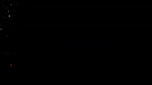 本物の金属製の多彩なチョコレートのスタジオクローズショット 多重化されたアルファチャンネルマットを持つ孤立党のポッパーラメッタ 新年のオーバーレイテンプレート 7月4日またはお祝いのカーニバル — ストック動画