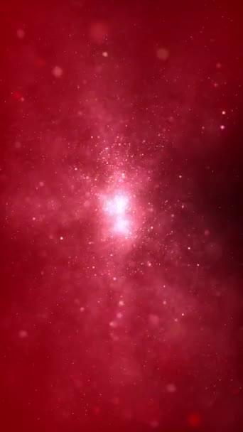 Abstrakcyjny Rój Czerwonych Cząstek Gwiazdy Wyporności Cieczy Eleganckie Świąteczne Światła — Wideo stockowe