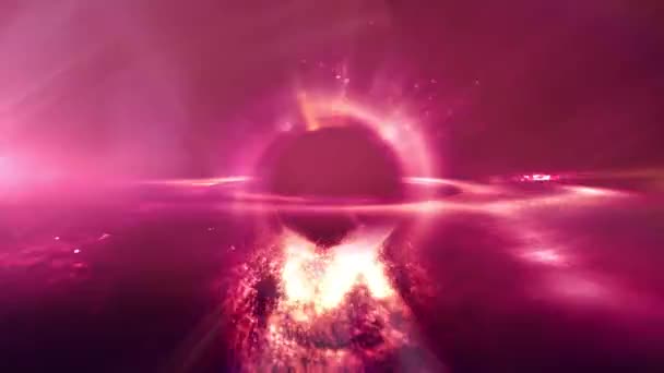 Uzaydaki Süper Kütleli Sanatsal Kara Delik Astronomi Konsepti Boyutlu Animasyon — Stok video