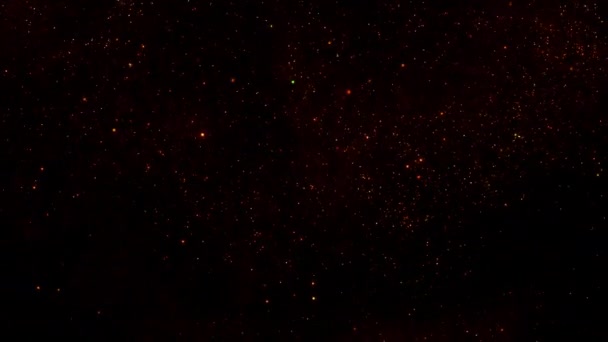 ゴールデンブラック上昇抽象魔法の星粒子は スワールループの背景をライトします 水平な高級感と3Dアニメーションモーションのバックドロップ ラグジュアリー製品ショットのためのゆっくりとした動きのアンバースパーク — ストック動画