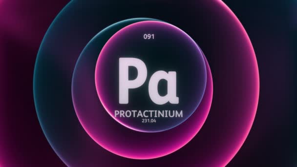Protactinium Στοιχείο Του Περιοδικού Πίνακα Concept Animation Αφηρημένο Μπλε Μωβ — Αρχείο Βίντεο