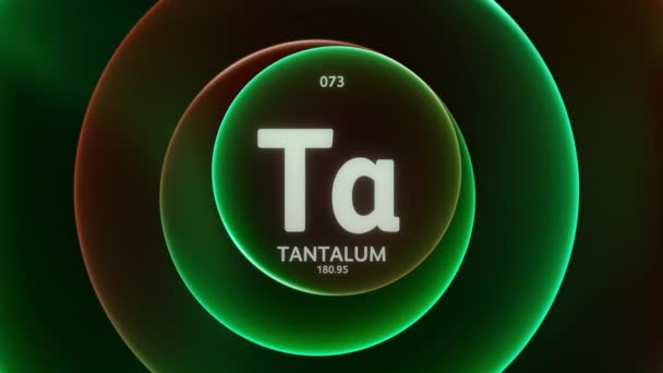 Tantalum Στοιχείο Του Περιοδικού Πίνακα Έννοια Animation Αφηρημένη Πράσινη Κλίση — Αρχείο Βίντεο