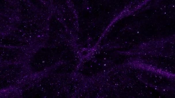 Mor Soyut Fütüristik Işıltılı Yıldız Tozu Parçacık Döngüsü Arka Planı — Stok video