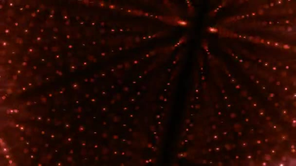 Laranja Abstrato Brilhante Padrão Matriz Pontos Digitais Espaço Escuro Elegante — Vídeo de Stock