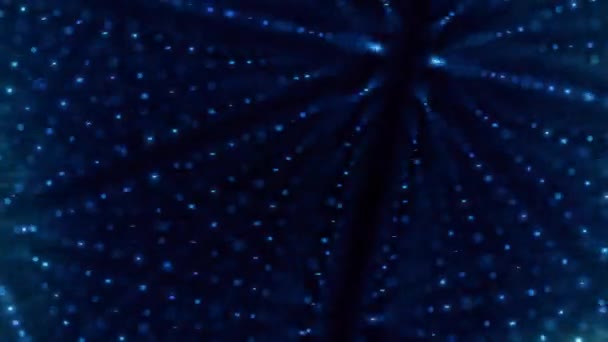 蓝色的抽象发光数字点阵图案在优雅的黑暗空间 三维动画循环发光装饰数据点颗粒网 存储网络安全的未来技术背景 — 图库视频影像